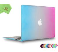 UESWILL Smooth Touch Matte Hard Shell Case Cover Compatible with MacBook Air 11 inch (Model: A1370/A1465) + Microfibre Cleaning Cloth, Rainbow