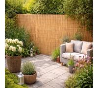 Uetian Natural Peeled Reed Fence Screening Protection, Privacy And Wind For Garden And Balcony (1.8Mx4M)