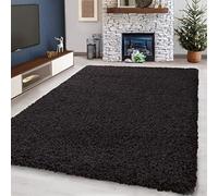 UETIAN Shaggy Area Rugs, Dense 5cm Polypropylene Pile, Luxuriously Soft and Elegant, in 4 sizes & 19 Colours (Black, 120 x 170cm)
