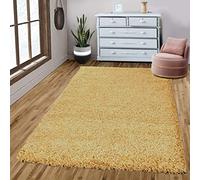 UETIAN Soft Plain Large Shaggy Rugs Living Room Bedroom Hallway Thick Area Rug Runner Carpet (160 x 230cm, Gold)