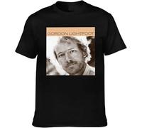 UETTCOC Gordon Lightfoot Men's Casual Round Neck Cotton Short Sleeve T-Shirt(Large)