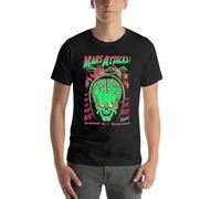 UEUEKKEDHTW Mars-Attacks-T-Shirt-Summer-Tops-Anime-clos-Plus-Sizes-Heavy-Weight Black