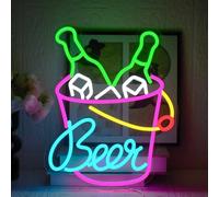 UExnkj-Y Beer Neon Sign Beer Barrel Signs USB Powered with dimmable Switch LED neon Light, Suitable for Cocktail bar, Club, Party, Nightclub, Gift Wall Decoration