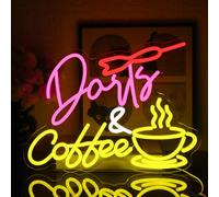 UExnkj-Y Dart Coffee Neon Sign Darts Bar LED Neon Sign Game Neon USB Dimmable Neon for Coffee Beer Bar Restaurant Living Room Bedroom Man Cellar Party Home Decoration Shop Gifts