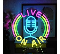 UExnkj-Y Neon Sign Live On Air LED Neon Letters for Bedroom Bar Decor Multicolored Silicone Acrylic