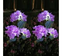 Uezeth 2-Pack Solar Garden LED Flower Lights Decoration, Solar Lights Outdoor Garden Waterproof, Hydrangea Solar Lights,Solar Garden Ornaments for Lawn Patio Porch Flowerbed Pathway (Purple), ED1295