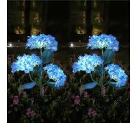 Uezeth 2-Pack Solar Garden LED Flower Lights Decoration, Solar Lights Outdoor Garden Waterproof, Hydrangea Solar Lights,Solar Garden Ornaments for Lawn Patio Porch Flowerbed Pathway (Blue), ED1295