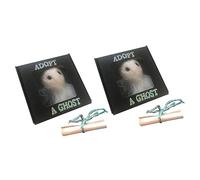 Uezeth 2023 New Adopt A Ghost, Cute Little Pocket Ghost with Tiny Scroll, Halloween Felt Gift Box, Ornament for Friends Family, Creative Stories, Decoration (2 PCS)