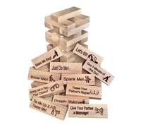 Uezeth 48 PCS Super Naughty Block Tower Game for Adults and Couples, Tumbling Tower, Wooden Stacking Blocks with Truth or Dare Questions and Challenges, Funny Couple Game for Adults