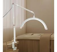 Uezeth Cliped Adjustable Led Beauty Light, 3000K-6000K Adjustable Half Moon Light, 360° Rotation Half Moon Beauty Lamp for lash Extension, Skincare, Eyebrows, Filming Content Creation (White), JA1532