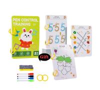 Uezeth Handwriting Practice Books For Kids, Calligraphy Set For Beginners, Reusable Handwriting Workbooks For Preschools Template (1 Books+4 Pens+2 Ring Buckle +1 Board Rubbing) (A)