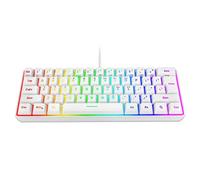 Uezeth Mechanical Keyboard, 60% Wireless Mechanical Keyboard 26 Rgb Backlit Wired UK Layout 61 Keys, USB Gaming Keyboard for Windows Macos Linux (White)