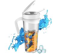 Uezeth Portable Juicer Fruit Ninja, Portable Multi-Function USB Charging Juice Cup Fruit Electric Juicer, 470 ML Portable Smoothie Blender with Straw for Baby Food, Gym, Kitchen, Travel (White)