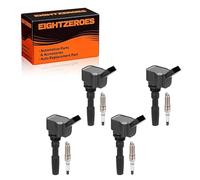 UF717 Ignition Coils & 95463 Spark Plugs Compatible with Volkswagen Jetta 14-18, Compatible with Audi A3 Sportback e-tron 1.4L l4 - Replaces C1845, 04C905110B, 04C905110D, 04E905110A -4PCS