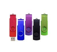UFARID 5 Pieces Muticolor USB3.0 Flash Drive Rotatable Memory Stick USB Sticks Business Gifts For Car Player, PC,Monitor,Television (4GB, USB3.0)