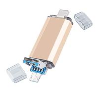 UFARID USB3.0 Flash Drive with Micro USB Connnector And Type C Connector OTG Memory Stick PenDrive For Smartphones,Computers,Tablets (16GB, Beige)