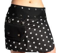 Ufash Mini Skirt for Women from India - with 18 Press Buttons - Reversible with 2 Different Patterns and an Attached Purse - Wrap-Around Skirt Goa as Festival Clothes - Many Different Designs