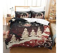 UFAZEHDNS Christmas Snowman Duvet Cover Set 3 PCS Hotel Quality Quilt Cover Bed Sets Bed Covers with Pillowcases with Zipper Closure Breathable Stylish Comforter Super King(260x220cm)