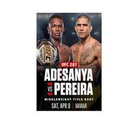 UFC 287 Alex Pereira Vs. Israel Adesanya 2 2023 Fight Poster Canvas Poster Bedroom Decor Landscape Office Room Decor Gift 08x12inch(20x30cm)