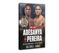 UFC 287 Alex Pereira Vs. Israel Adesanya 2 2023 Fight Poster Canvas Poster Bedroom Decor Landscape Office Room Decor Gift 12x18inch(30x45cm)