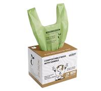 UFCOELPT 1.6 Gallon Compostable Trash Bags with Handles, 55 Count - Small Biodegradable Countertop Compost Bin Liners, 6 Liter Extra Small Bio Bags for Kitchen Food Waste & Bathroom, 0.63 Mil