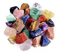 UFEEL 1 LB Bulk Rough Madagascar Stones Mix Natural Raw Crystal Stones for Tumbling Fountain Rocks Decoration Polishing Wire Wrapping Healing Crystal Large 1 inch