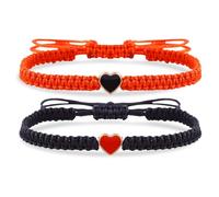 UFEEL Adjustable Matching Bracelet for Friends&Couples Handmade Red Good Luck Protection Bracelet Gift for Family Women's Stretch Bracelet, 7.5 cm, Nylon, no gemstone