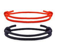 UFEEL Adjustable Matching Bracelet for Friends&Couples Handmade Red Good Luck Protection Bracelet Gift for Family Women's Stretch Bracelet, 7.5 cm, Nylon, no gemstone