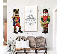 ufengke Christmas Nutcrackers Wall Stickers Snowflakes Window Wall Decals for Shop Home Decor Merry Christmas Decorations
