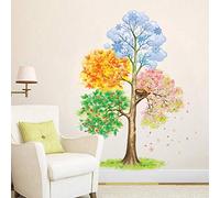 ufengke Four Seasons Tree Wall Stickers Removable Vinyl Wall Decals Art Decor for Bedrooms Living Room