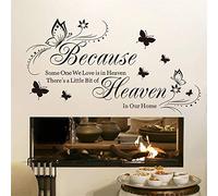 ufengke Heaven in Our Home Wall Stickers Quotes and Sayings Wall Decals