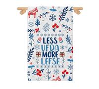 UFFDA Norwegian Kitchen Towel Scandinavian Gift Norway Souvenir Gift Minnesotas Sayings Norwegian Dish Tea Towel (LESS UFF towel 2)