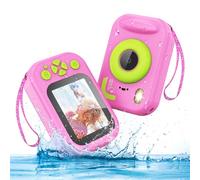 Uffylle Kids Waterproof Camera IP68, 1080P HD Underwater Camera for Kids Ages 3-12 with 2.4" Screen, Shockproof Digital Camera for Children Outdoor Swimming Snorkeling Birthday Gift, Rose Red
