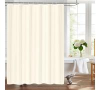 UFGFYTT Classic Cream Solid Shower Curtain 138x199cm(WxL) - Waterproof Anti-mold Polyester Bathroom Curtain, Washable Fabric Shower Curtain and Bathroom Curtain with Hooks