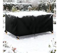 UFGFYTT Garden Furniture Covers 90x55x75cm/LxWxH Waterproof Patio Table Cover Black Oxford Fabric Outdoor Table Cover Anti-UV Rain Snow Dust Wind-Proof Square/Rectangular Rattan Furniture Cover
