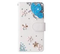 Ufgoszvp Case for iPhone Air, Glitter Glossy PU Leather Flower Gems Bling Diamond Buckle Shockproof Slim Flip Folio Wallet Phone Case with Card Holder Kickstand Function Magnetic Closure Flower angel