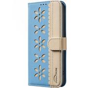 Ufgoszvp Compatible with Motorola Moto G75 Leather Lace Flowers Partten Case Shockproof Flip Cover with Magnetic Closure Leather Wallet Book Folio Case for Motorola Moto G75,light blue