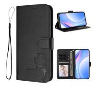 Ufgoszvp for Nothing CMF Phone 1 Case, Embossed Little Panda Shockproof Premium Leather Notebook Wallet Phone Cases with Kickstand Card Holders Flip Protective Cover for Nothing CMF Phone 1 black