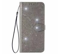 Ufgoszvp for ZTE Blade A76 5G Case, Flip Bling Glitter Embossed Mandala Shockproof Wallet Phone Cases Folio PU Leather Magnetic Protective Cover with Stand Card Holder Slots for ZTE Blade A76 5G gray