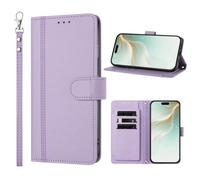 Ufgoszvp Wallet Case for TCL K70 5G, 9 Card Slots Retro Leather Wallet Shockproof Flip Cover with Hand Strap Purse Pocket Kickstand Handbag Magnetic Closure for TCL K70 5G,light purple