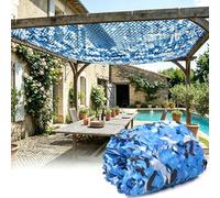 Ufgwhirl Reinforced Camouflage Netting Blue 3x4m,210D Oxford Fabric Camo Net for Hunting Military Theme Shooting Decoration Sunshade Camping Party Outdoor Car Cover-3x4m(9.8x13ft)