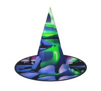 UFhgjjb 1 PC Halloween Witch Hat - Beautiful aurora Full Print Witches Decor Party Costume, Cosplay Role Play Festival Carnival Hat