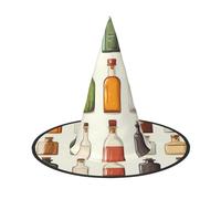 UFhgjjb 1 PC Halloween Witch Hat - Display of bottles and jars Full Print Witches Decor Party Costume, Cosplay Role Play Festival Carnival Hat