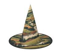 UFhgjjb 1 PC Halloween Witch Hat - Forest mountain river Full Print Witches Decor Party Costume, Cosplay Role Play Festival Carnival Hat