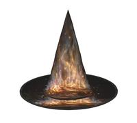 UFhgjjb 3 PCS Halloween Witch Hat - Burning flame Full Print Witches Decor Party Costume, Cosplay Role Play Festival Carnival Hat