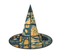 UFhgjjb 3 PCS Halloween Witch Hat - Color fusion of sugar cubes Full Print Witches Decor Party Costume, Cosplay Role Play Festival Carnival Hat