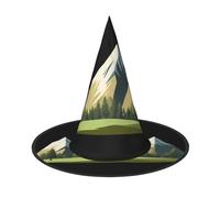 UFhgjjb 3 PCS Halloween Witch Hat - Green snow mountain Full Print Witches Decor Party Costume, Cosplay Role Play Festival Carnival Hat