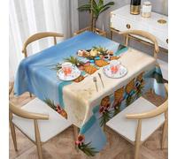 UFhgjjb 54"x54" Square Tablecloth â€“ Perfect for Dining, Kitchen, and Outdoor Events, Ocean Beach Pineapples Full-Surface Single-Sided Print