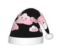 UFhgjjb A lot of shy smiling clouds Print Christmas Hat for Kids â€“ Holiday Headwear for Christmas, New Year, Party Favors â€“ Unisex Warm Cap