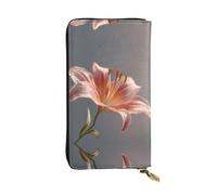 UFhgjjb Blooming Lilies Print Leather Wallet â€“ Lightweight Bifold Clutch, Multiple Card Slots & Zipper Coin Pocket